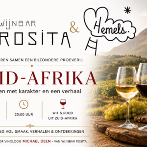 Wijnproeverij Zuid-Arika in theaterkerk Hemels